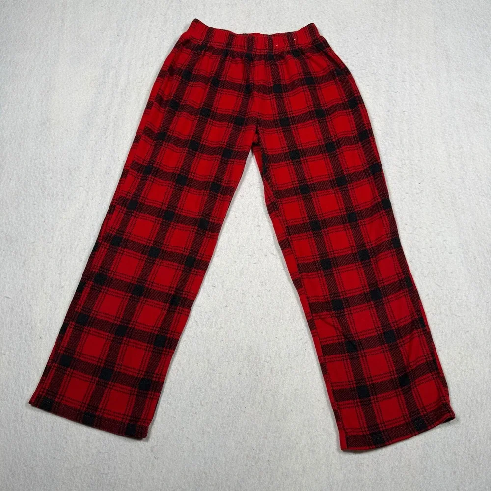Wondershop Target Kids Red Black Buffalo Plaid Fleece Pajama Pants Size M 8